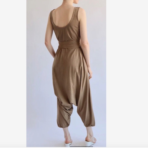 Electric Feathers brown raw silk jumpsuit